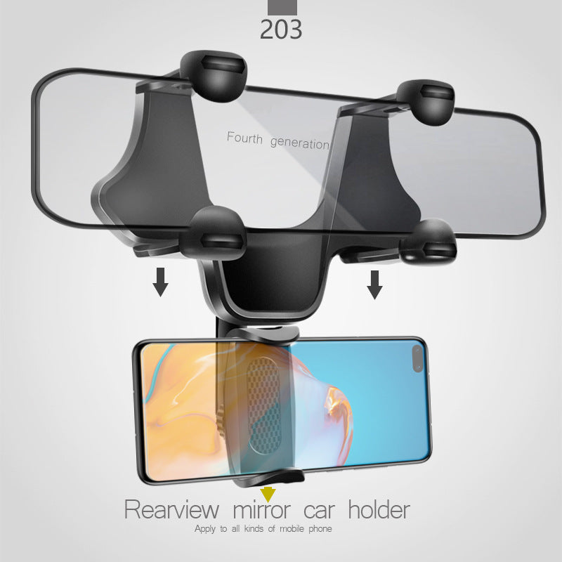 vroomtech™ rearview mirror car phone holder (universal mount)